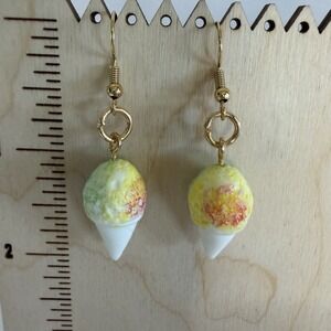 Snowcone Fair Treat Dangle Drop Earrings Cute Novelty Jewelry Nickel Free
